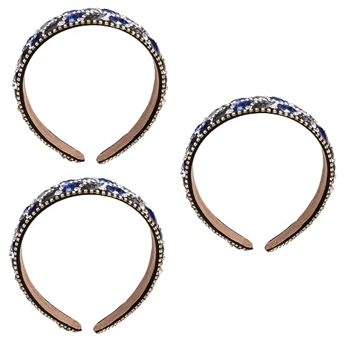 FRCOLOR 3stücke Delicate Rhinestone Haarreifen Für Damen Haarschmuck-accessoire Blau Leicht Und Elegant Für Verschiedene Anlässe Einzigartiges Design Für Schöne Und Festliche von FRCOLOR
