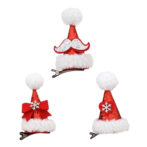 FRCOLOR 3St Weihnachtskarte Paillette Haarspangen Haarspangen zu Weihnachten haarspange weihnachten weihnachtshaarspangen weihnachtsdeko Haarspangen für Mädchen Weihnachtshaarnadeln rot von FRCOLOR