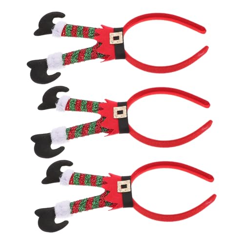 FRCOLOR 3St Weihnachtsstirnband Bands Weihnachtskulisse Stirnbänder für Damen Weihnachten weihnachtsverkleidung weihnachts verkleidung Party-Stirnbänder Weihnachtskopfschmuck Vlies von FRCOLOR