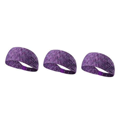 FRCOLOR 3st Sport-stirnbänder Laufstirnbänder Für Männer Haargummis Für Mädchen Sportliche Stirnbänder Mädchen Stirnbänder Haarbänder Für Damenhaar Yoga Reiten Violett Fitness Schal von FRCOLOR