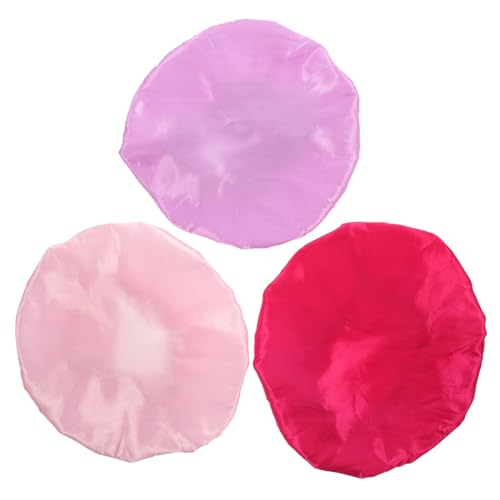 FRCOLOR 3 Stück Schlafmütze Für Kinder Mit Breiter Krempe Atmungsaktive Nachtmütze in Bonbonfarben (rosa Hellrosa Hellviolett) Bequem Und Stylisch von FRCOLOR