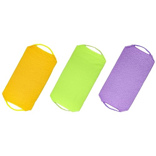 FRCOLOR 3St doppelseitiges Badetuch Peeling-Handtuch zum Duschen Körperbürste für die Dusche exfoliating towel badezusã¤tze Badetuch mit Kordelzug Peeling-Waschlappen 20% Bambusfaser von FRCOLOR