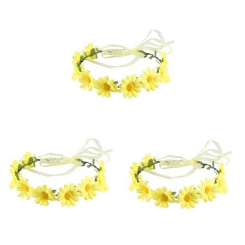 FRCOLOR 3St floraler Kopfschmuck kinder blumenkranz sonnenblumengirlande flower crown Blumenkranz Seaside blumenhaarkranz blumenring haarschmuck Blumenkrone Kopf Kranz Kopfbedeckung Urlaub von FRCOLOR