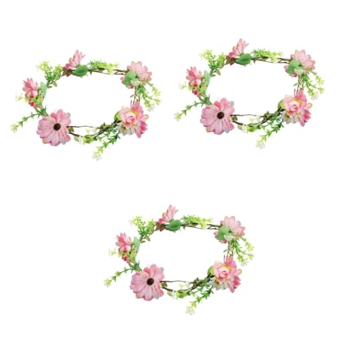 FRCOLOR 3St florales Stirnband hochzeitshaar schmuck wedding hair accessories Haarschmuck für die Hochzeit Kränze Kopfschmuck für die Braut hochzeit kopfschmuck Kopfbedeckung Blumen Kranz von FRCOLOR