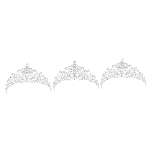 FRCOLOR 3St hochzeit kopfschmuck prinzessinen krone prinzessinnen krone party sachen birthday prinzessinnen- krone die Krone Königin Tiara Königin Krone Kristall Tiara Braut Diademe von FRCOLOR