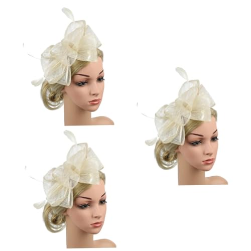 FRCOLOR 3st Derby-mützen Für Damen Bownot-stirnband Aus Mesh Kopfbedeckungen Für Teepartys Haarspange Teepartyhut Fascinator-stirnband Für Damen Kopfschmuck Mitglied Fräulein Mini von FRCOLOR