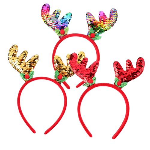 FRCOLOR 3stücke Teiliges Weihnachts-stirnbänder Mit Süße Weihnachts- -geweih-haarbänder Für Erwachsene Für Partys Und Festliche Anlässe von FRCOLOR