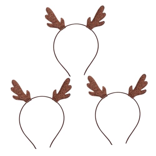 FRCOLOR 3stücke Teiliges Weihnachts-haarreif Mit -rentiergeweih Für Festliche Anlässe Und Partys Gemütlicher Tragekomfort Für Erwachsene von FRCOLOR