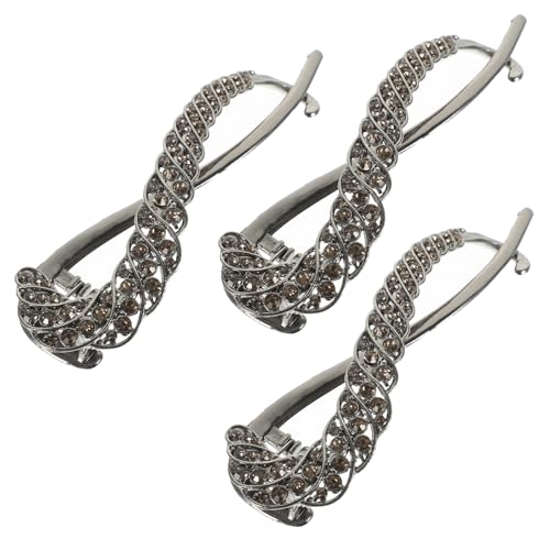 FRCOLOR 3stücke Klammern Für Haare Französische Haarspange Haarspangen Für Damen Strass-haarspangen Gedrehte Für Teenager-mädchen Haar-accessoires Für Dünnes Haar Große Für von FRCOLOR