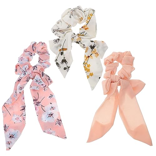 FRCOLOR 3stücke Chiffon Haarringe Elastische Mädchen Haargummis Stretch Haarseile Haaraccessoires Für Pferdeschwanzhalter von FRCOLOR