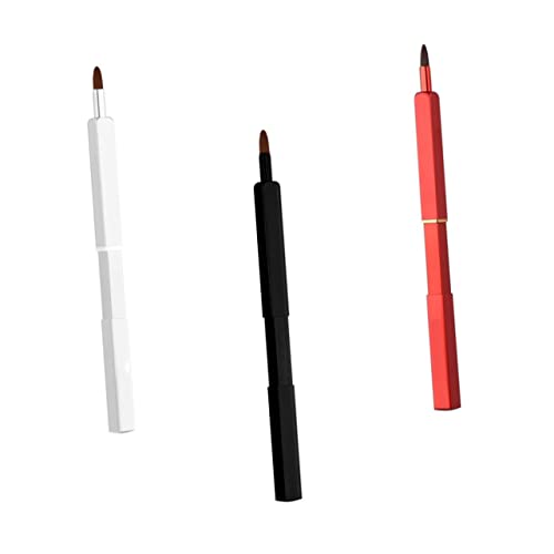FRCOLOR Make-up-pinsel-set 3-tlg. Lippenpinsel Lidschatten- Make-up-zubehör Kompakt und Tragbar Aus Bionischer Wolle Rot/silber/schwarz von FRCOLOR
