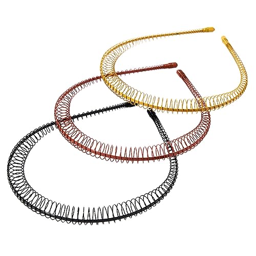 FRCOLOR 3St gewelltes Unisex-Stirnband haarschmuck Haarbänder Kämme für Männer Haarkamm für Männer Tiara Kopfbedeckungen für Frauen rutschfeste Kopfbedeckung Sport schmücken Damen Eisen von FRCOLOR