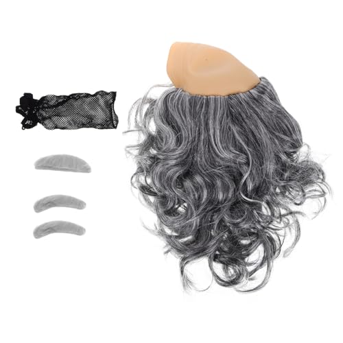 FRCOLOR Einzigartiger Glatzen-perücken-look Halbglatze-perücke Für Herren Mit Bart Haarteil Für Glatzen Party-accessoire-set von FRCOLOR
