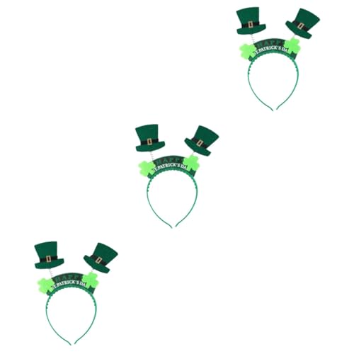 FRCOLOR 3st Haarband Nussknacker Stirnband Großer Bowknot-haarreifen Grünes Stirnband Grüne Haargummis Frühlingsstirnband Grüne Kopfhörer Party-haare Mützen Heiliger Hut Feder Trick Damen von FRCOLOR