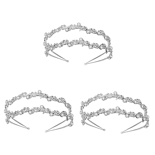 FRCOLOR 3st Haarreif Aus Kristall Kristallblatt-stirnband Frauen Strass Stirnband Strass-stirnband Stirnband Für Frauen Hochzeit Haarband Haarschmuck Prinzessin Braut Griechenland Weiß von FRCOLOR