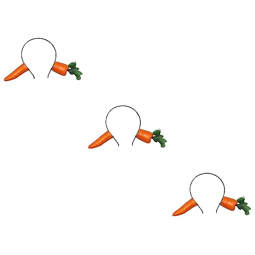 FRCOLOR 3st Karotte Stirnband Obst-party-kopfhörer Requisiten Für Partyposen Cosplay-stirnband Haarreifen Durch Halloween- Halloween Party-kopfschmuck Kind Weihnachten Kleidung von FRCOLOR