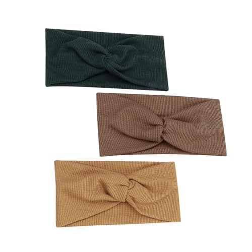 FRCOLOR 3stücke Haarband Mit Breiter Krempe Für Frauen Zum Spazierengehen Und Yoga Stretchy Kreuz-geknotet Stirnband Aus Hochwertigem Material Für Training Und Sport von FRCOLOR