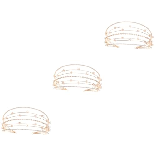 FRCOLOR 3stücke Braut Haarband Mehrlagige Strass Krone Haarschmuck Für Anlässe Für Hochzeiten Und Fotografie von FRCOLOR