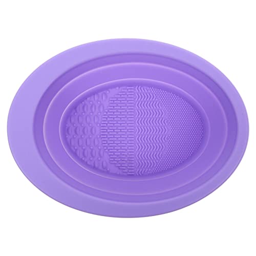 FRCOLOR 3st Reinigungspad Make-up Pinsel Silikonpinselreiniger Limpiador De Brochas De Maquillaje Kissen Sauber Bürsten Bürste Spülpad Gesicht Kosmetik Kieselgel Violett Reinigungsbürste von FRCOLOR