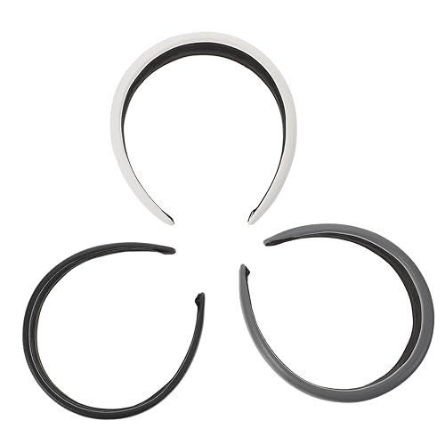 FRCOLOR Elegantes Einfarbiges Pu-haarband-set Ohne Stirnbänder Für Frauen Für Yoga Laufen Sport Make-up Gesichtsreinigung Modisches Stirnband 3-tlg. in Schwarz Beige Und Grau von FRCOLOR
