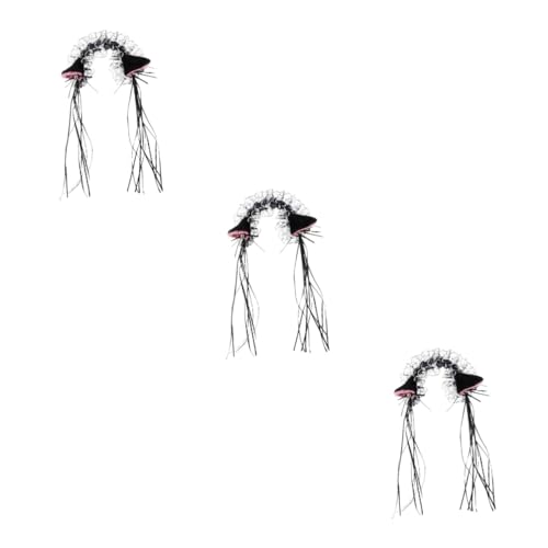 FRCOLOR 3st Stirnband Mädchen Stirnbänder Make-up-accessoires Maskerade-haarband Haarband Mit Katzenohren Kuscheltiere Für Mädchen Party-haar-accessoire Zubehör Damen Plastik Bilden Säule von FRCOLOR