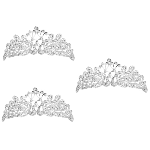 FRCOLOR 3st Tiara-stirnband Strass-stirnband Königin Tiara Strass-kopfschmuck Braut Stirnband Festzugskronen Braut Diademe Haarschmuck Aus Strass Brautkrone Hochzeit Diademe Die Krone von FRCOLOR