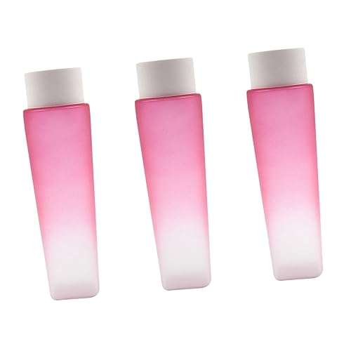 FRCOLOR 3st Unterverpackung Flasche Seifenflaschen Reise Seifenbehälter Kosmetische Lotionsflasche Creme Reisebehälter Sahnebehälter Mini-löffel Reise-make-up-flasche Klares Shampoo Rosa von FRCOLOR