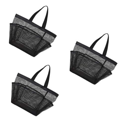 FRCOLOR 3st Wäschesack Aus Mesh Aufbewahrungstasche Duschablage Aus Mesh Tragbare Duschnetztasche Tragbare Kulturtasche Reiseduschkorb Mesh-dusche-Organizer Pu Strand Reisen Handtasche von FRCOLOR