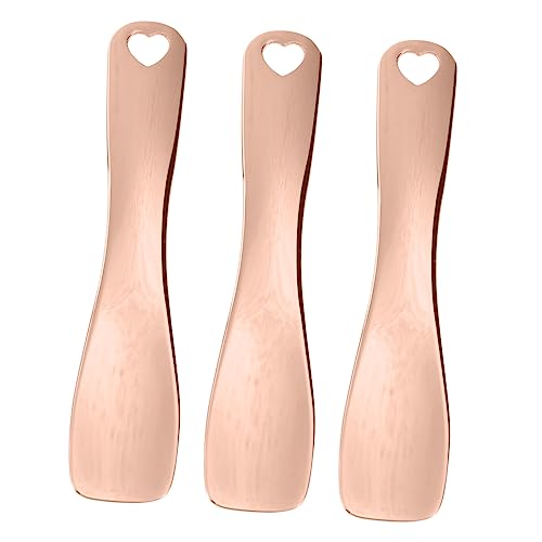 FRCOLOR 3stücke Cremelöffel Augenlöffel Augenmassage-tool Make-up-löffel Metallmaskenlöffel Für Augenpflege Roségold von FRCOLOR