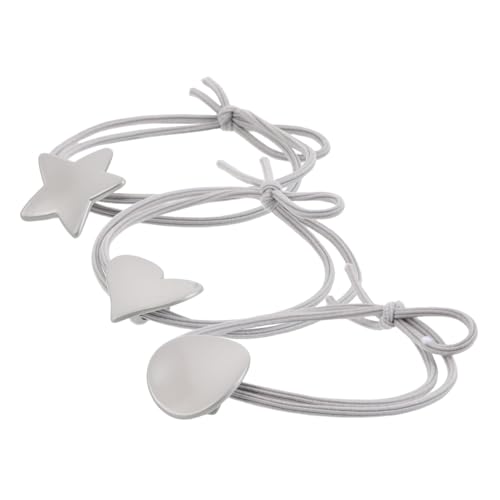 FRCOLOR 3stücke Haargummi-armband Handgefertigt Stern Rund Herz Form Für Mädchen Frauen Afro Haarschmuck Spurlos Wickeln von FRCOLOR