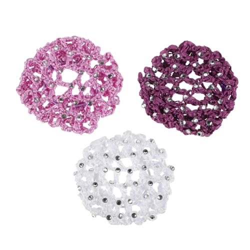 FRCOLOR 3stücke Haarnetze Für Damen Elastisches Dutt-netz Und Atmungsaktive Haarhaube Für Elegante Frisuren Und Professionelle Anlässe Für Tanz Und Perücken von FRCOLOR