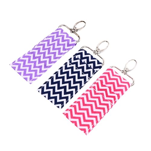 FRCOLOR 3stücke Lippenstiftetui Mit Schlüsselanhänger Lippenstifttasche Zum Befestigen An Gürtel Oder Tasche Handgefertigt Mit Flacher Seitennaht Für e Und Lippenbalsam von FRCOLOR