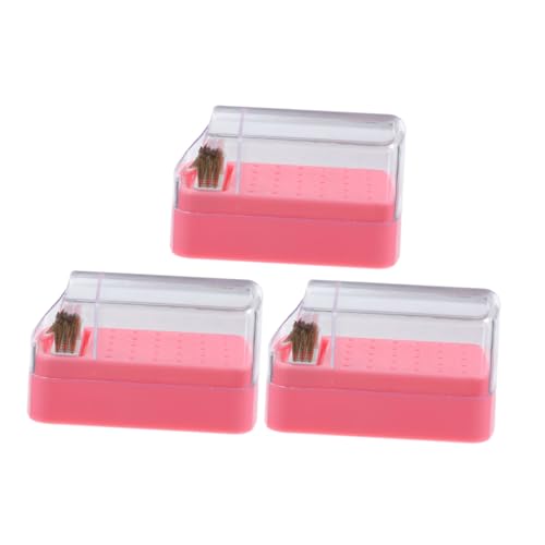 FRCOLOR 3stücke Nagelbohrerhalter Mit Löchern Etui Für Nagelbohrer Reinigungsständer Inklusive Bürste Aufbewahrungswerkzeug Für Maniküre-tools Tragbarer Organizer Für Nagelpflege von FRCOLOR