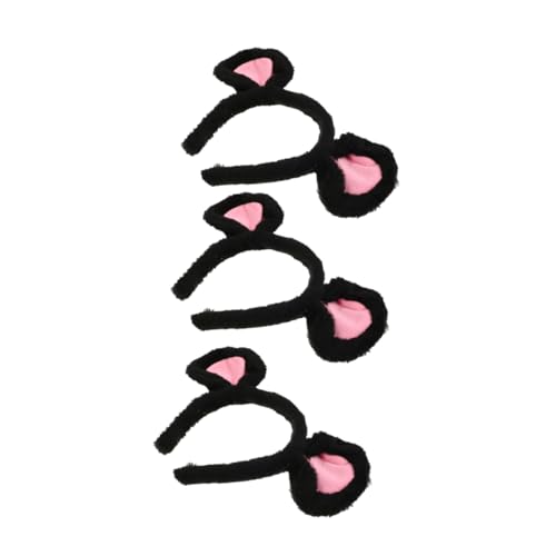 FRCOLOR 3stücke Plüsch Cartoon Ohren Stirnband Cosplay Haarband Für Frauen Mädchen Party Halloween Kostüm Zubehör Elastisch Verstellbar von FRCOLOR