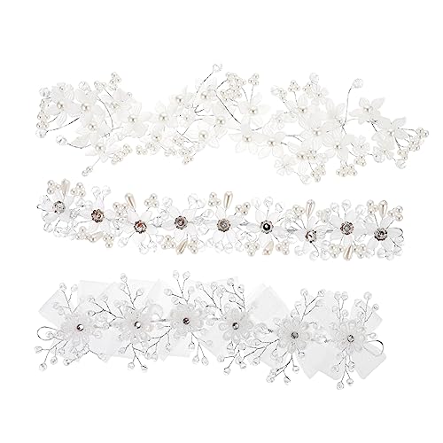 FRCOLOR 3stücke Perlen Stirnband Für Hochzeit Perlen Haarband Blumenmädchen Kopfschmuck Für Kleine Mädchen Für Party von FRCOLOR