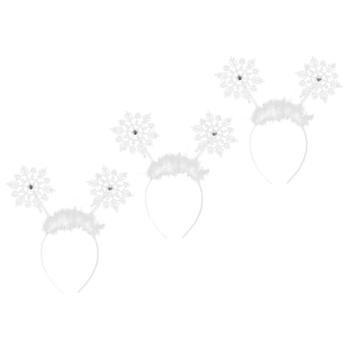 FRCOLOR 3stücke Schneeflocke Haarhoops Junge Mädchen Haarbands Mädchen Stirnbänder Kopfschmuck Weihnachts Party Kopfbedeckung von FRCOLOR