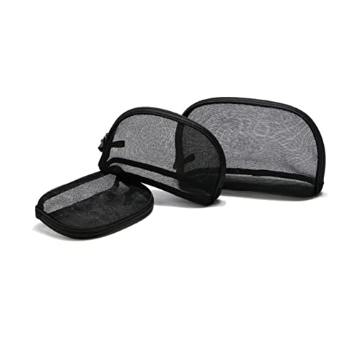 FRCOLOR 3stücke Netz-Make-up-Tasche Mit Reißverschluss in Schwarz Transparent Kosmetiktasche Organizer Für Reisen Und Ausflüge Leichtgewichtig Und Tragbar von FRCOLOR