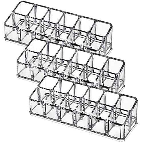 FRCOLOR 3stücke Lippenstift-organizer Mit Mehrfach-gittern Für Schreibtisch Augenaufschlagstift-aufbewahrungsregal Lippenstifthalter Für Zuhause Und Büro Platzsparendes Kosmetikregal von FRCOLOR