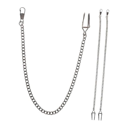 FRCOLOR 3stücke Vintage Taschenuhrkette Für Herren Legierungsmaterial Mit Clip Ersatzkette Robuste Konstruktion Retro-Design Passend Für Geschäftsessen Und Hochzeiten von FRCOLOR
