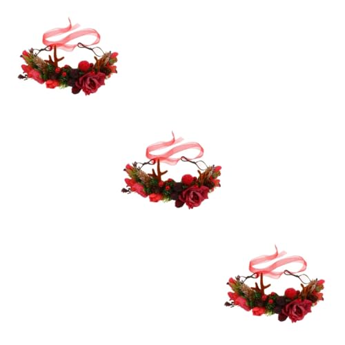 FRCOLOR 3stücke Xmas Wreath Haarreifen Mit Beeren Und Blumen Für Festlicher Kopfschmuck Für Hochzeiten Partys Und Fotoshootings Leicht Und Langlebig Für Weihnachtsfeiern von FRCOLOR