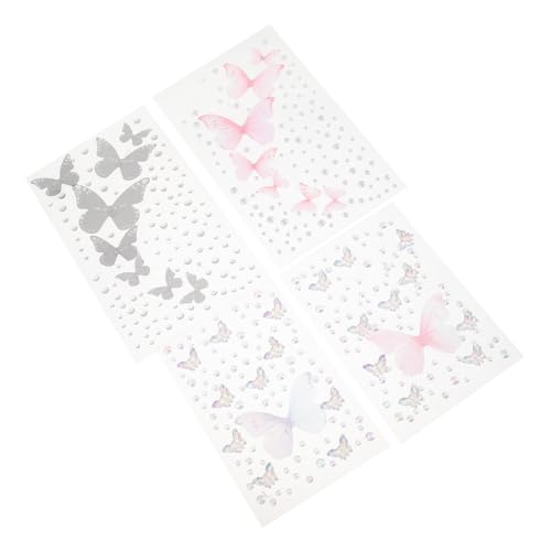 FRCOLOR 4 Blätter Selbstklebende Gesichtsjuwelen Strass Aufkleber für Augen Make Up für Konzerte Festivals und Halloween mit Einzigartigem Schmetterlings und Perlen Design FRCOLOR 4 Blätter Selbstklebende Gesichtsjuwelen Strass Aufkleber für Augen Make Up für Konzerte Festivals und Halloween mit Einzigartigem Schmetterlings und Perlen Design von FRCOLOR