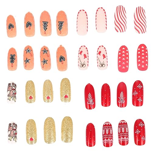 FRCOLOR 4 Kisten Nagelpflaster maniküreset manikürset weihnachten nail foil Mädchen künstliche Nägel Gegenschmuck Weihnachtsnagelabziehbilder Weihnachten gefälschter Nagel Abs von FRCOLOR