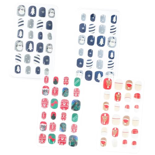 FRCOLOR 96stücke Removable Christmas False Nails Boxen Mit Verschiedenen Designs Selbstklebende Nagelkunst Für Festliche Maniküre Und Kreative Diy-dekorationen von FRCOLOR