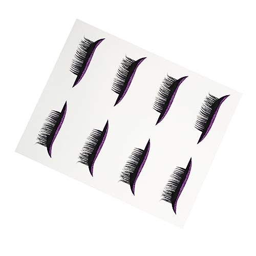 FRCOLOR 4 Paare Falsche Wimpern Augen Make-up Aufkleber Klebestreifen Für Die Augenlinie Glitzernde Wimpern Natürlich Aussehende Wimpern Augenlidaufkleber Plastik Violett Schlank Mann von FRCOLOR