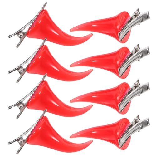 FRCOLOR 4 Paar Halloween Ochsenhorn Haarspangen Mädchen Haarspangen Dekorative Haarspangen Halloween Haarschmuck (Rot) von FRCOLOR