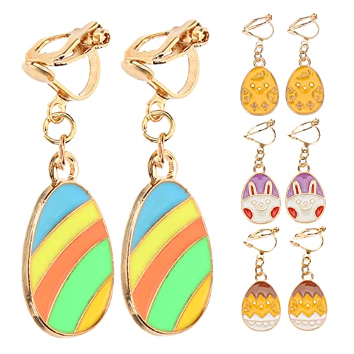 FRCOLOR 4 Paare Clip Ohrclips Anhänger Ohrschmuck für Mädchen Festliche Non Piercing Ohrringe Kurze Ohrclips für Ostern Langlebig und Stilvoll FRCOLOR 4 Paare Clip Ohrclips Anhänger Ohrschmuck für Mädchen Festliche Non Piercing Ohrringe Kurze Ohrclips für Ostern Langlebig und Stilvoll von FRCOLOR