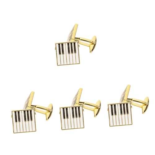 FRCOLOR 4 Paare Goldene Klavier Manschettenknöpfe für Herren Cufflinks Langlebiger Perfektes für Weihnachten Valentinstag Vatertag Passend zu Jedem Outfit FRCOLOR 4 Paare Goldene Klavier Manschettenknöpfe für Herren Cufflinks Langlebiger Perfektes für Weihnachten Valentinstag Vatertag Passend zu Jedem Outfit von FRCOLOR