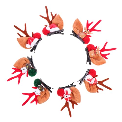 FRCOLOR 4 Paare Haarnadel aus weihnachtlichem Fellknäuel Kopfschmuck für Weihnachtsfeiern Goodie-Bags-Füller für Kinder haarspange kinder haarklammer kinder haarschmuck Haarspangen Geweih von FRCOLOR