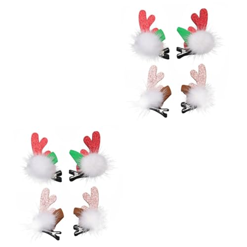 FRCOLOR 4paare Weihnachts-haarspangen Mit -antlermotiv Für Mädchen Süße Haarclips Für Festliche Anlässe Als Für Partys Und Feiern von FRCOLOR