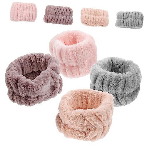 FRCOLOR 4 Paare Handgelenk Waschbänder waschbare bescherung weihnachten weinachtsgeschte flauschiges Armband Wasserschutz am Handgelenk elastische Armbänder Handtuch-Armbänder Flanell von FRCOLOR